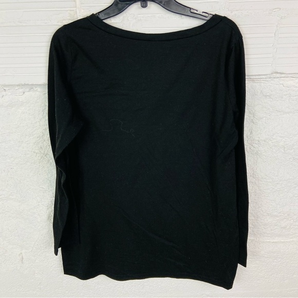 Unbranded Black V-Neck Long Sleeve pocket Top size large - Picture 3 of 12